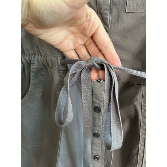 L.L. BEAN Gray Cotton Utility Drawstring Shirt Dress - Picture 5 of 14